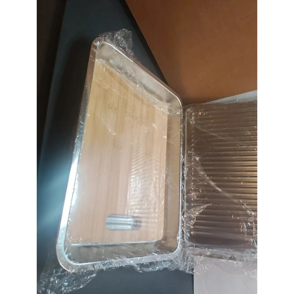 Stainless Steel Grill Prep & Serve Tray Set with Lid, Rack & Cutting Board